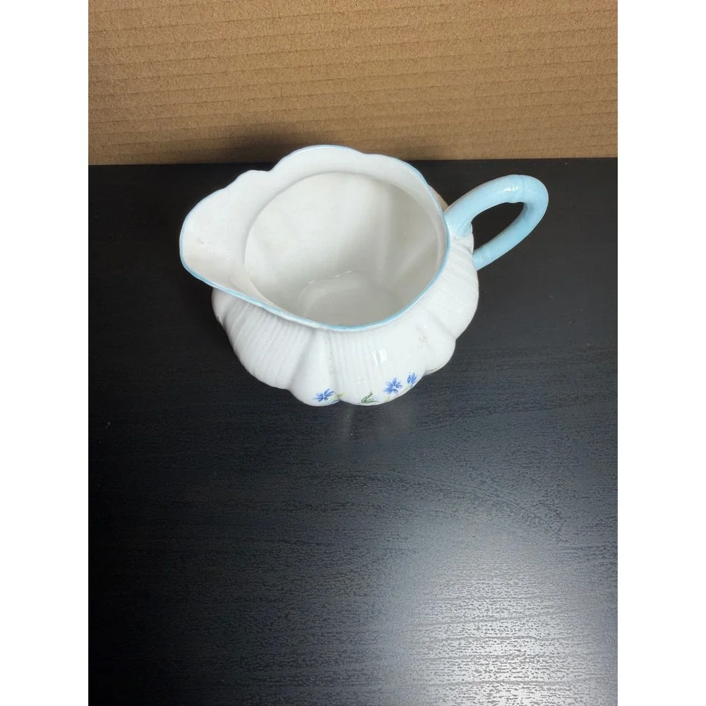 Shelley England Blue Rock Fine Bone China Creamer 13591 Blue Floral Vintage